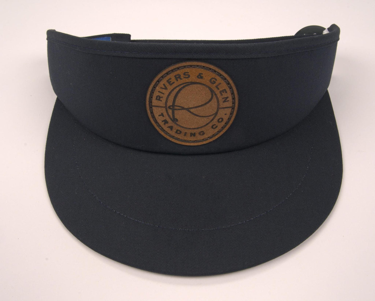R&G Tour Visor Navy/Leather Patch 3161 Rivers and Glen Trading Co. Hats Navy/LeatherPatch/3161 Headwear Rivers and Glen Trading Co
