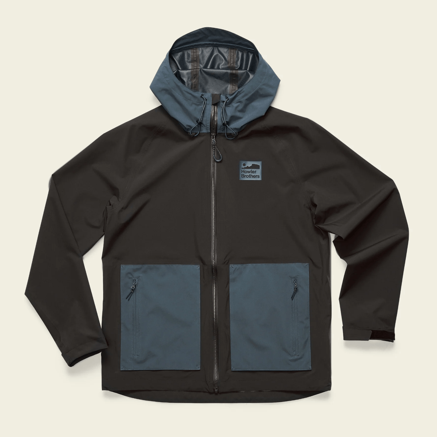 Howler Brothers Storm Splitter Rain Shell Howler Brothers Antique Black / Dark Slate / M Men's Rain Jackets Rivers and Glen Trading Co