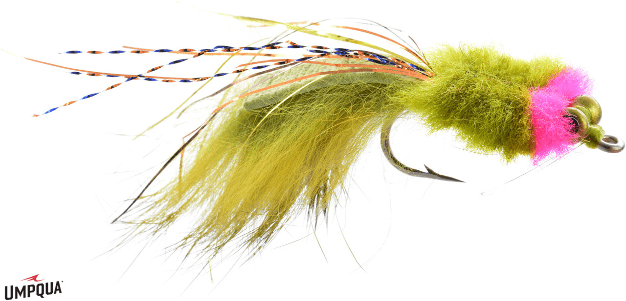 DRUM BEATER Umpqua OLIVE/PINK 02 Flies Rivers and Glen Trading Co