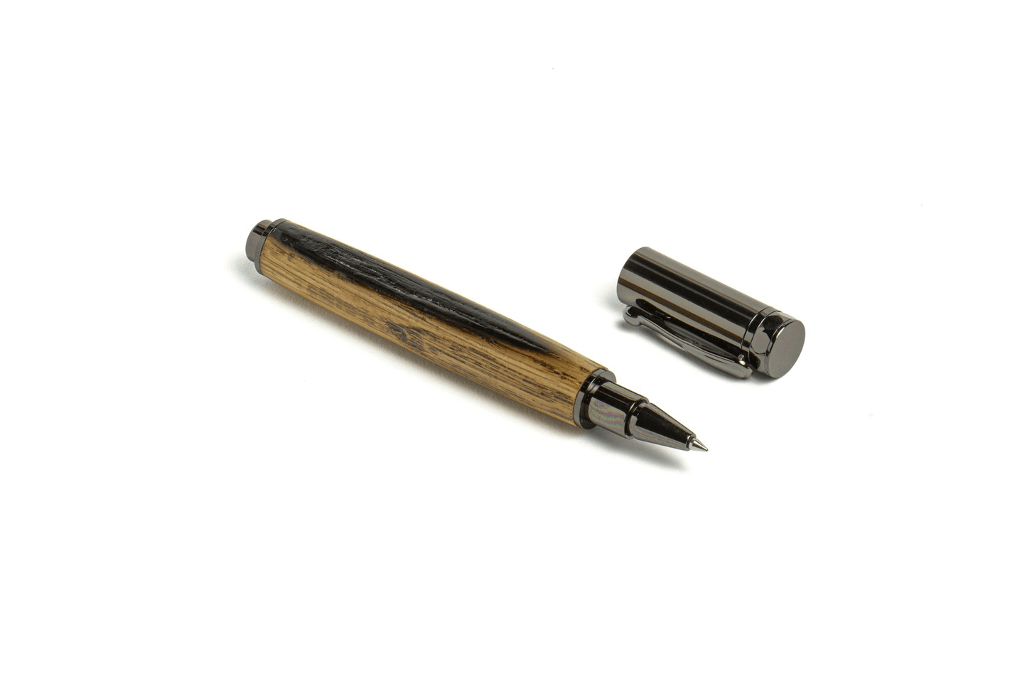 Roots & Jones Kentucky Bourbon Barrel Gun Metal Rollerball Pen Roots & Jones Pens Rivers and Glen Trading Co