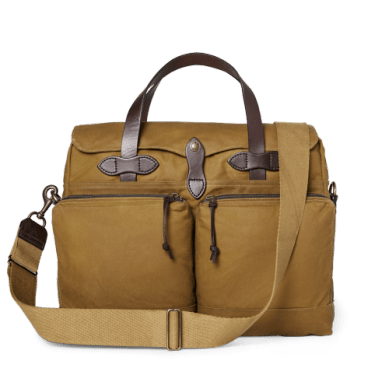Filson 24 Hour Tin Cloth Briefcase Filson Dark Tan Luggage Rivers and Glen Trading Co