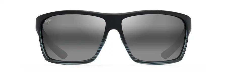 Maui Jim Alenuihaha Polarized Wrap Sunglasses Maui Jim Grey Black Stripe / Neutral Grey Sunglasses Rivers and Glen Trading Co