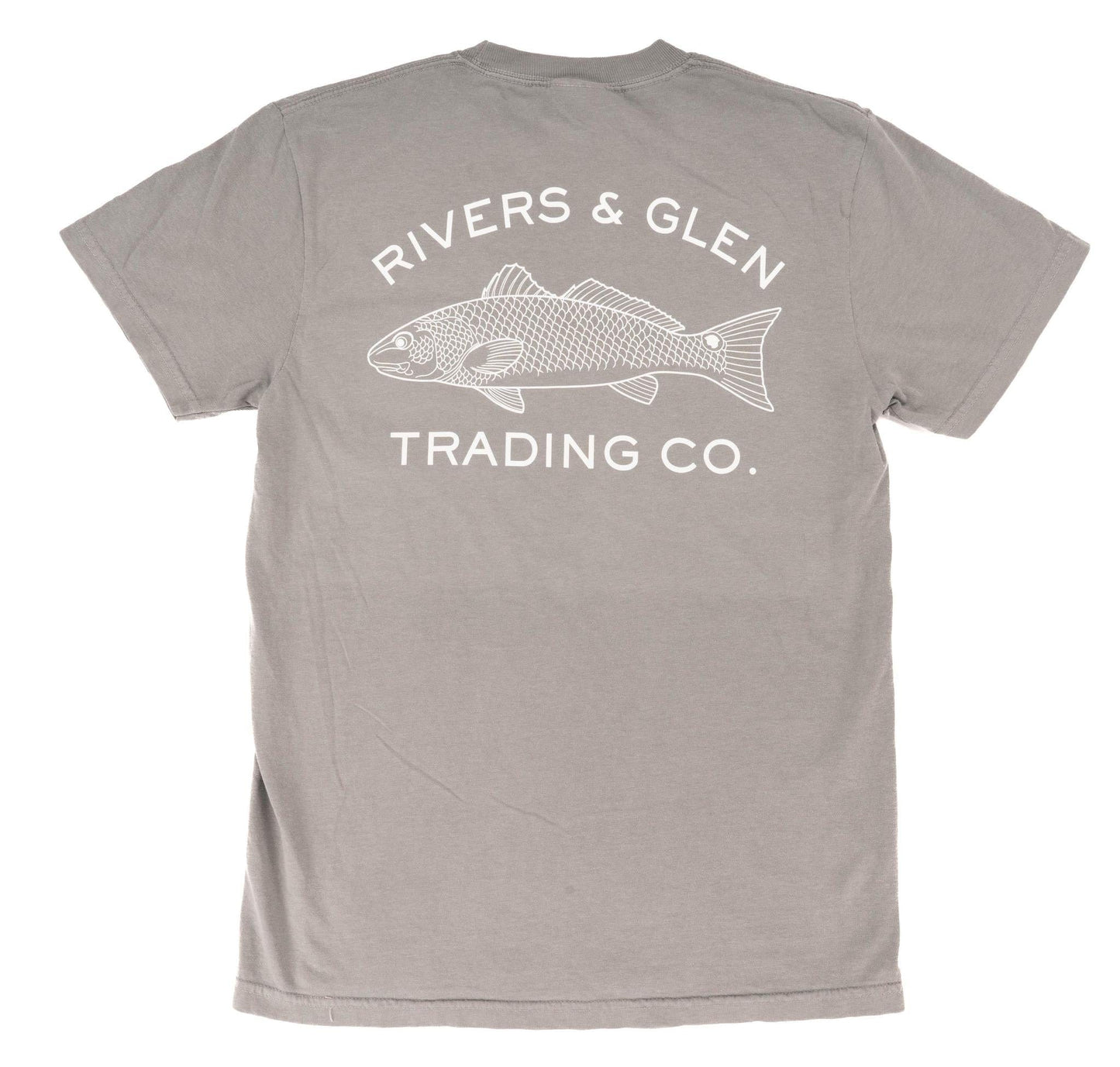 R&G Redfish Comfort Colors SS Pocket Tee Rivers and Glen Trading Co. Shirts Grey / M Short Sleeve Tee Shirts Rivers and Glen Trading Co
