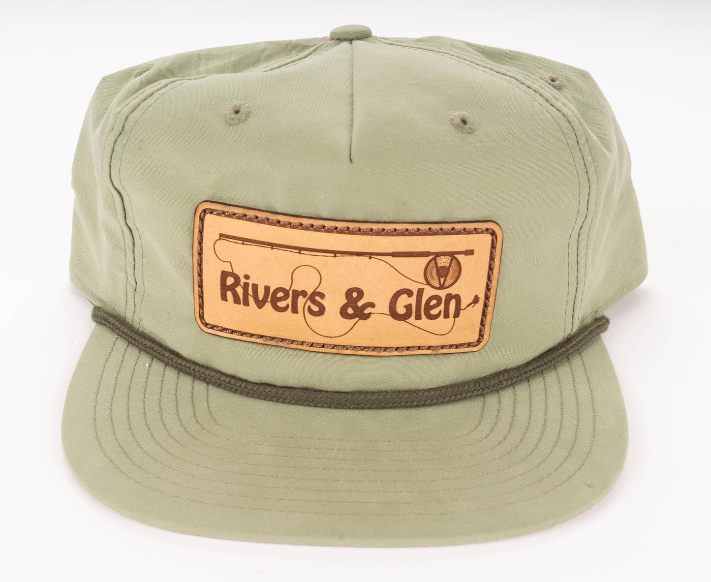R&G Rope Hat 256 Rivers and Glen Trading Co. Hats Sage/Olive Leather Rectangle Patch Headwear Rivers and Glen Trading Co