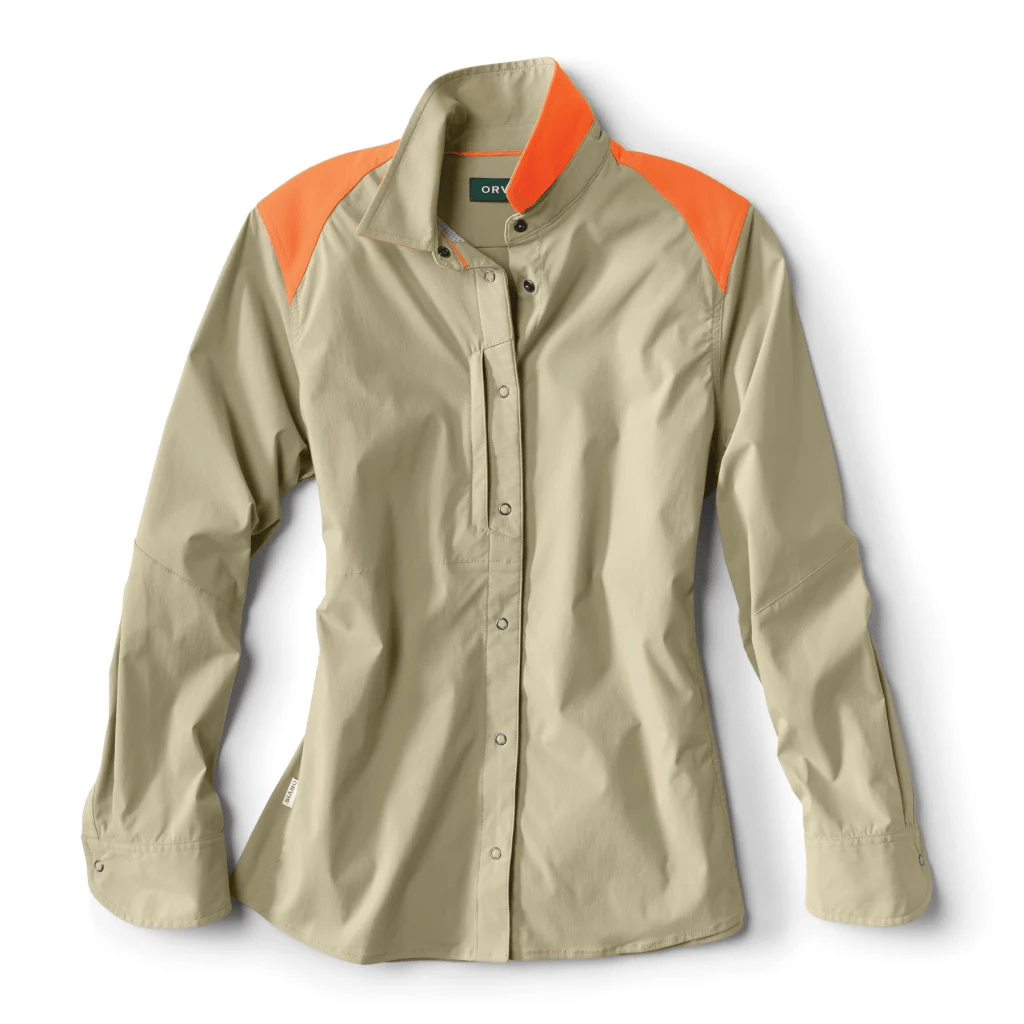 Orvis Women's Pro LT Hunting Shirt Orvis Tan/Blaze / XS Women's Long Sleeve Hunting Shirts Rivers and Glen Trading Co