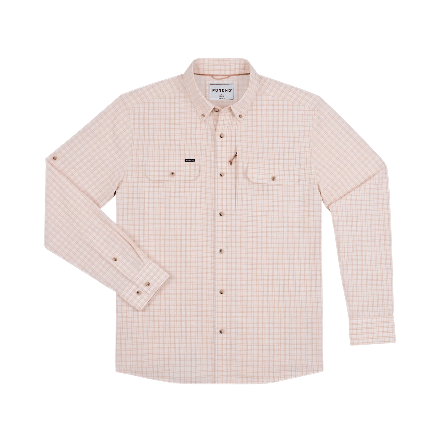 Poncho The Roux Poncho Red and Cream Plaid / M Men's Long Sleeve Button Down Shirts Rivers and Glen Trading Co