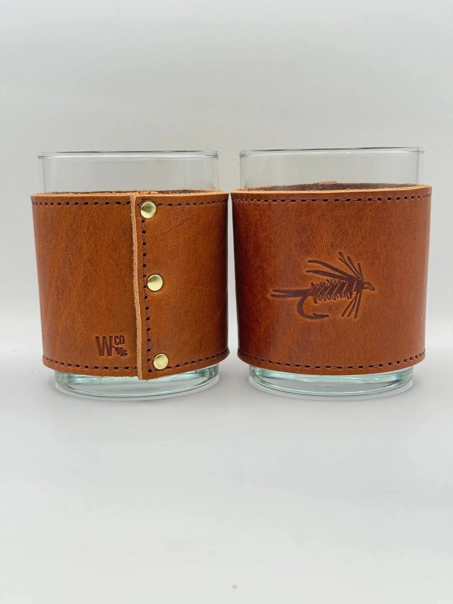 Woodley Co Rocks Glasses- Flies Woodley Co Set of 4 Flies Glassware Rivers and Glen Trading Co