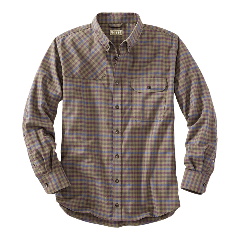 TSG King Charles Flannel Shooting Shirt TSG Olive Check / L Men's Long Sleeve Shooting Shirts Rivers and Glen Trading Co
