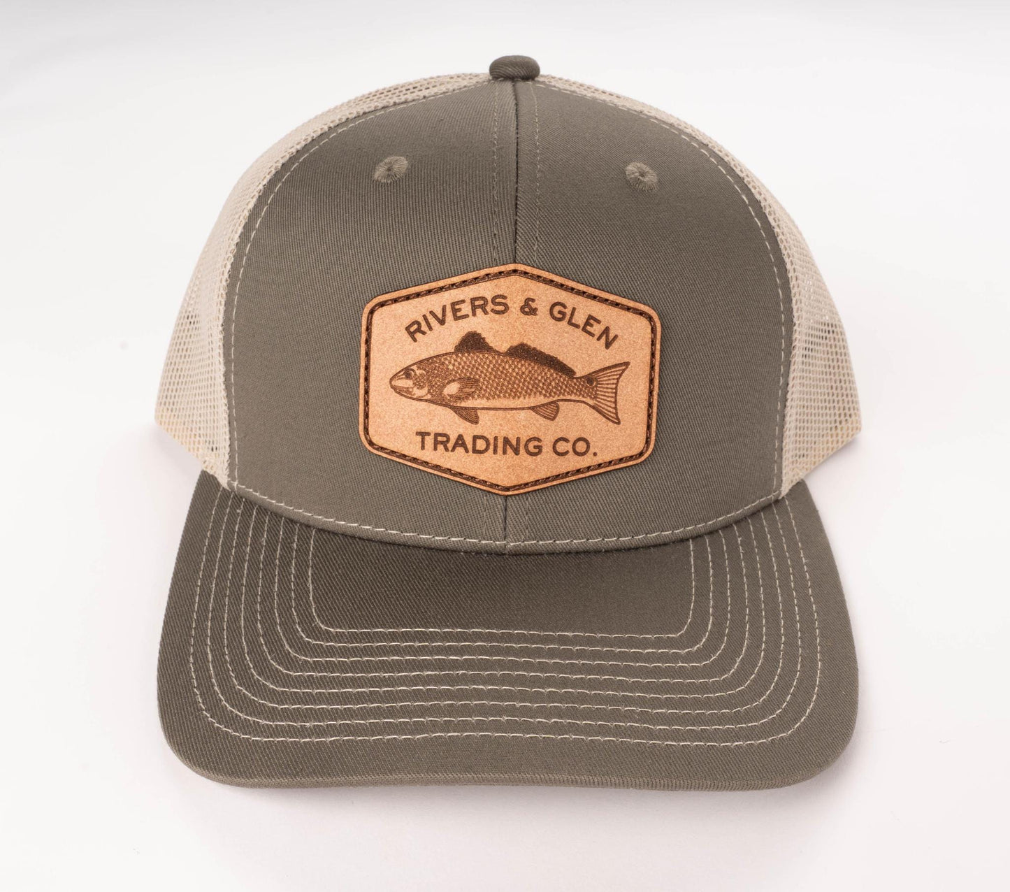 R&G Redfish Trucker (Olive) Rivers and Glen Trading Co. Hats LP Olive/Khaki Headwear Rivers and Glen Trading Co