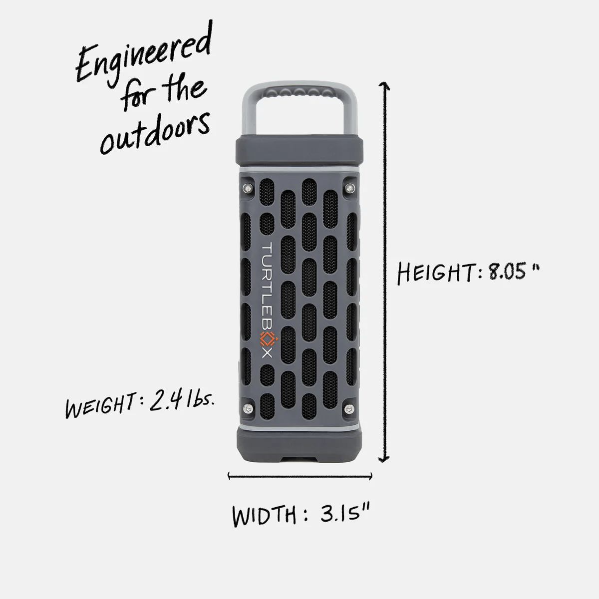 Turtlebox Ranger Speaker Turtlebox Gray Speakers Rivers and Glen Trading Co