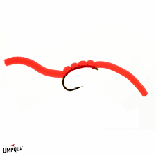 SQUIRMY WORMIE Umpqua BLOOD RED 10 Flies Rivers and Glen Trading Co