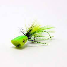 Surface Seducer Double Barrel Bass Bug Flymen Fishing Company #2 / Yellow Chartreuse Flies Rivers and Glen Trading Co