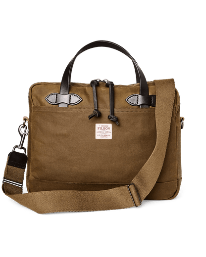 Filson Tin Cloth Compact Briefcase Filson Dark Tan Luggage Rivers and Glen Trading Co