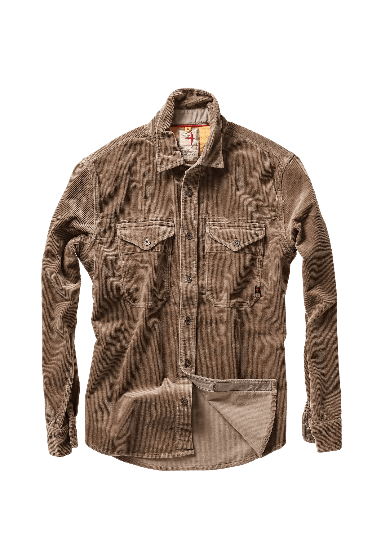 Relwen Cord Workshirt Relwen Mushroom / XL Men's Long Sleeve Button Down Shirts Rivers and Glen Trading Co