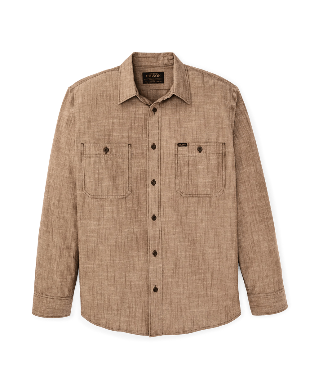 Filson Chambray CPO Shirt Filson Men's Long Sleeve Button Down Shirts Rivers and Glen Trading Co
