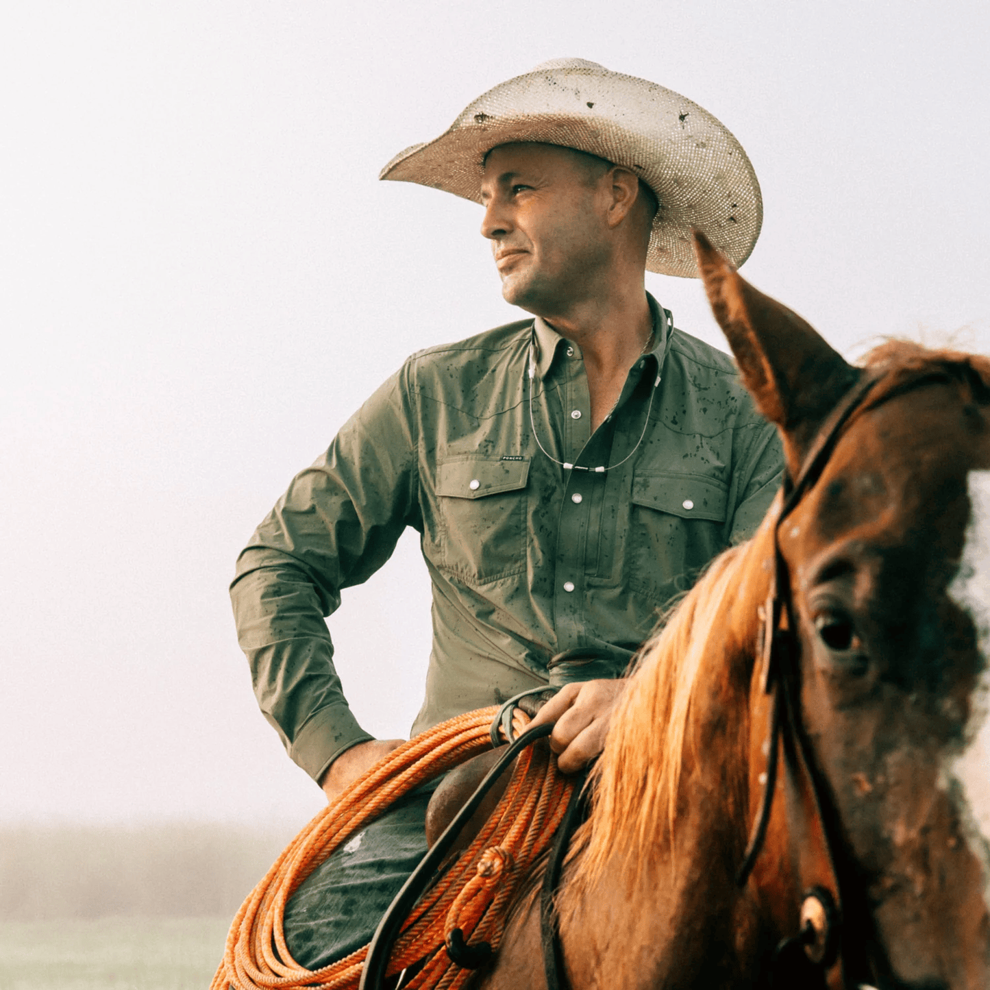 Poncho The Fence Stretcher Poncho Men's Long Sleeve Button Down Shirts Rivers and Glen Trading Co