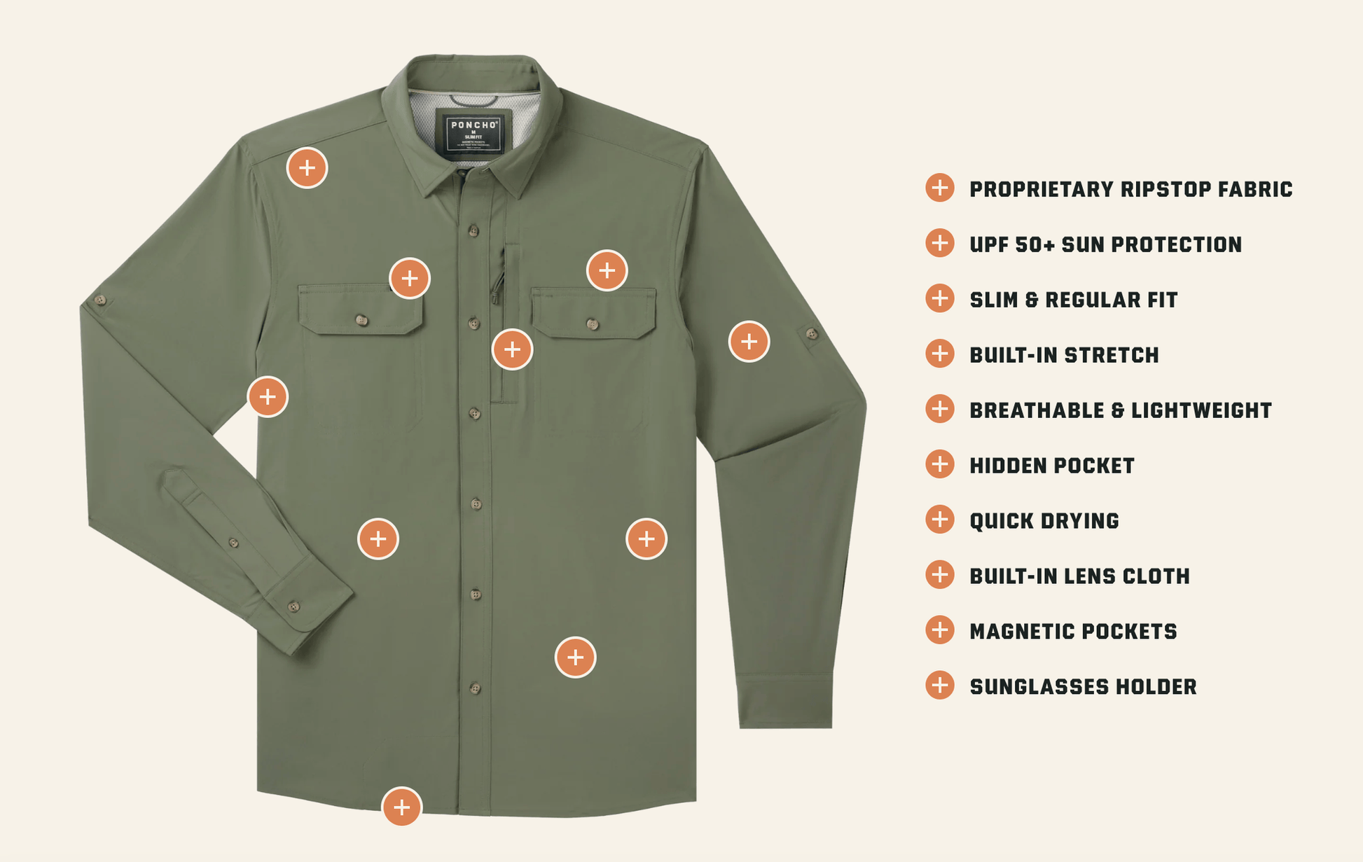 Poncho The Brush Buster Poncho Men's Long Sleeve Button Down Shirts Rivers and Glen Trading Co