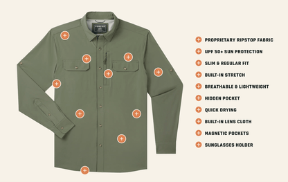 Poncho The Brush Buster Poncho Men's Long Sleeve Button Down Shirts Rivers and Glen Trading Co