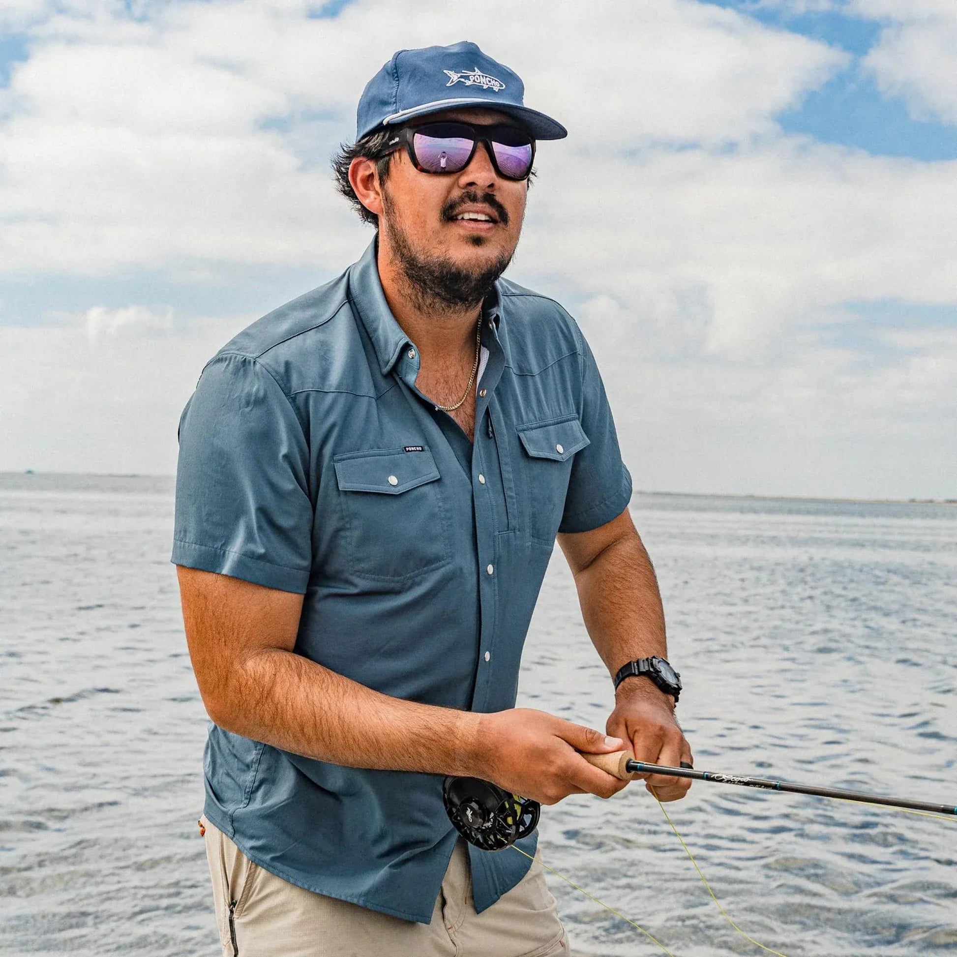 Poncho The Dogtooth Poncho Men's Short Sleeve Button Down Shirts Rivers and Glen Trading Co