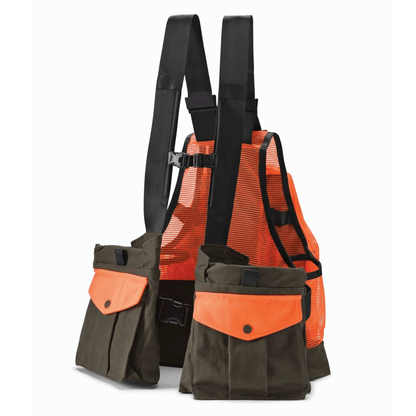 Orvis Waxed Cotton Strap Vest Orvis Olive Blaze / M/L Men's Shooting Vests Rivers and Glen Trading Co