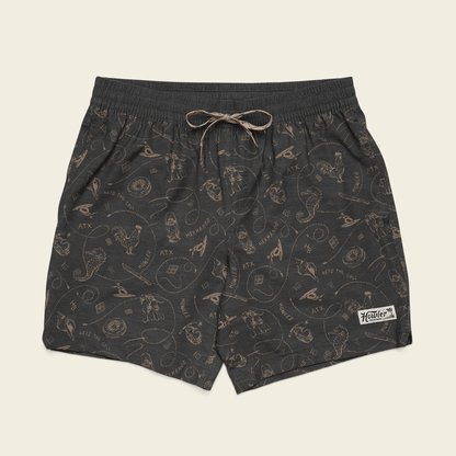 Howler Brothers Deep Set Boardshorts Howler Brothers Sea Rodeo : Antique Black / M Men's Shorts Rivers and Glen Trading Co