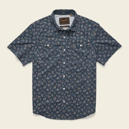 Howler Brothers Open Country Tech Shirt Howler Brothers Rancher Floral : Dark Slate / M Men's Short Sleeve Button Down Shirts Rivers and Glen Trading Co