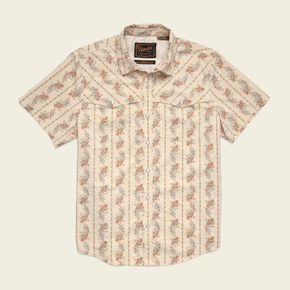 Howler Brothers Open Country Tech Shirt Howler Brothers Grampa's Curtains : Natural / L Men's Short Sleeve Button Down Shirts Rivers and Glen Trading Co
