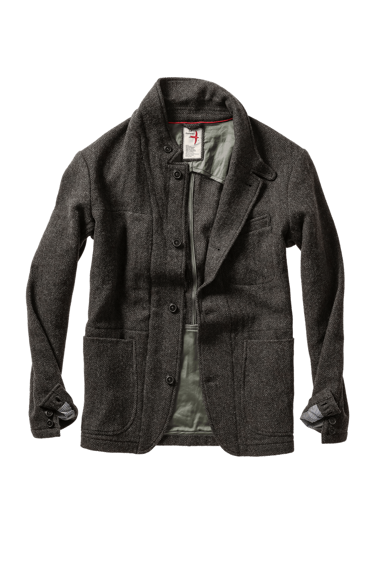Relwen Heritage Trap Blazer Relwen Charcoal/Olive/Herringbone / MD Men's Jacket's Rivers and Glen Trading Co