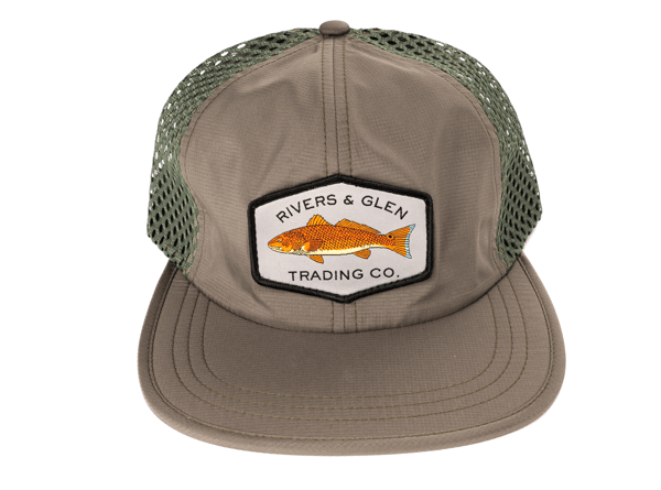 R&G Mesh Redfish Hat (Olive) Rivers and Glen Trading Co. Hats CP Grey Headwear Rivers and Glen Trading Co