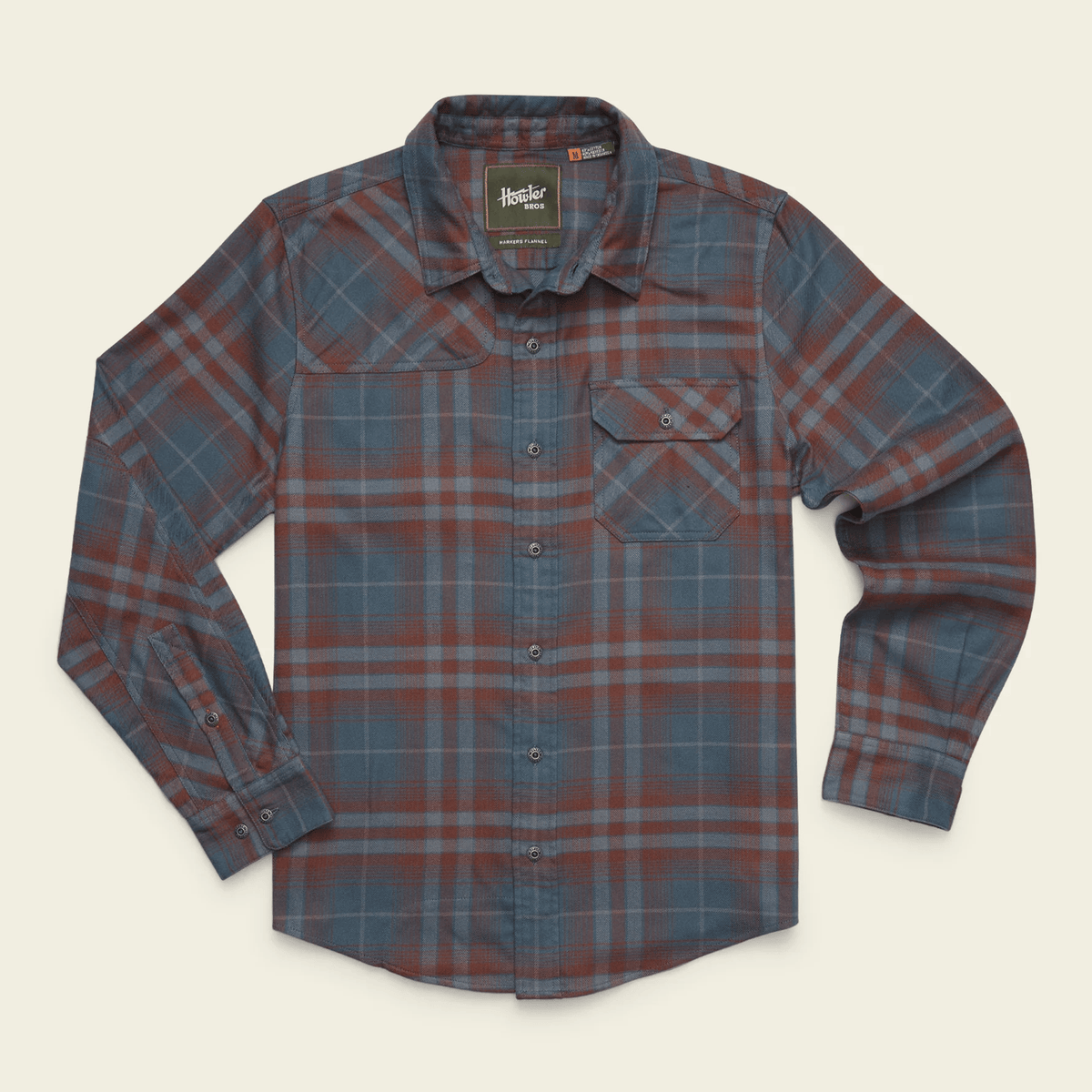 Howler Brothers Harker's Flannel Howler Brothers Kempton Plaid : Dark Slate / XL Men's Long Sleeve Button Down Shirts Rivers and Glen Trading Co