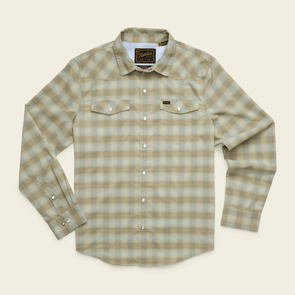 Howler Brothers H Bar B Tech Longsleeve Howler Brothers Kent Plaid : Fog Green / M Men's Long Sleeve Button Down Shirts Rivers and Glen Trading Co