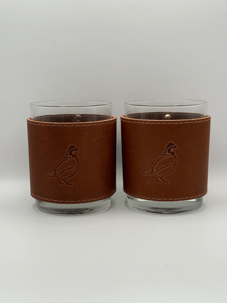 Woodley Co Rocks Glasses- Upland Woodley Co Set of 4 Quail Glassware Rivers and Glen Trading Co