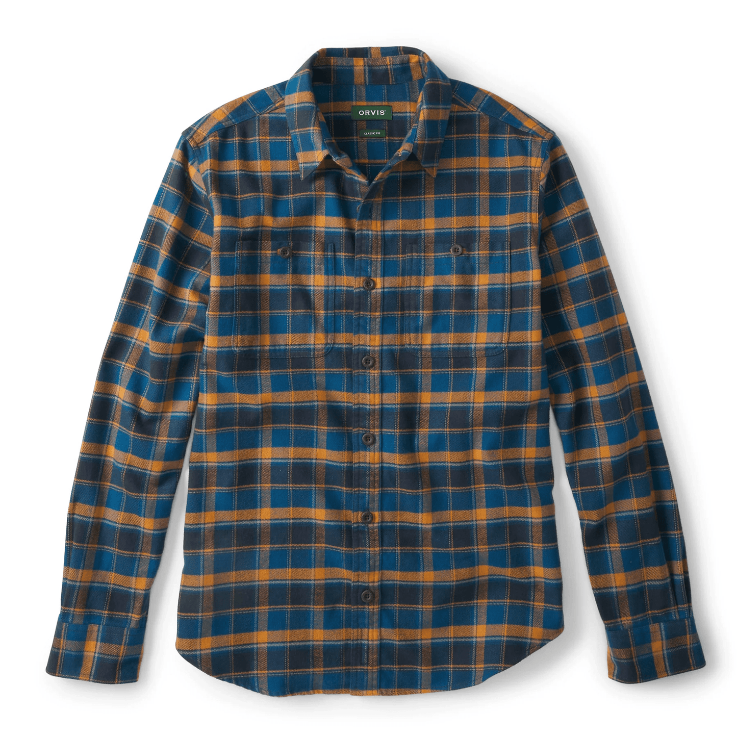 Orvis Men's Perfect Flannel Shirt Orvis Lakeside/Ginger / L Men's Long Sleeve Button Down Shirts Rivers and Glen Trading Co
