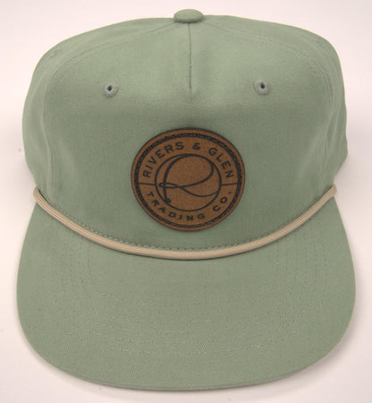 R&G Rope Hat Barnacle/Tan Leather Patch 256 Rivers & Glen Trading Co. Hats Barnacle/Tan/LeatherPatch/256L Headwear Rivers and Glen Trading Co