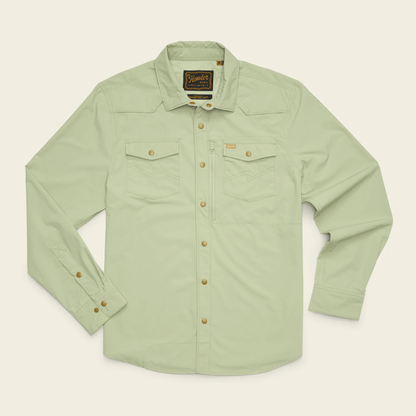 Howler Brothers Emerger Tech Long Sleeve Howler Brothers Fog Green / M Men's Long Sleeve Button Down Shirts Rivers and Glen Trading Co