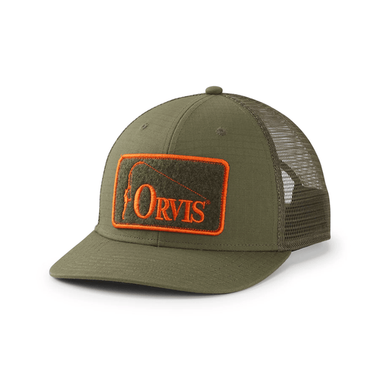 Orvis Ripstop Covert Trucker Orvis Tarragon Headwear Rivers and Glen Trading Co