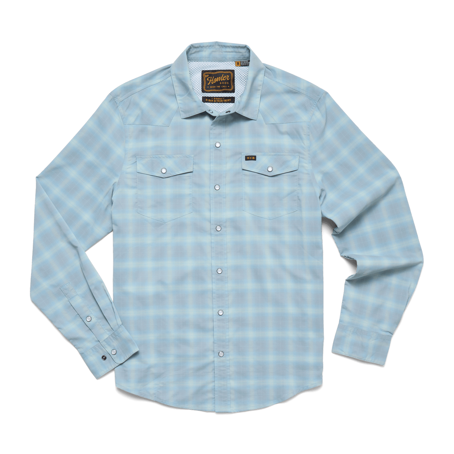 Howler Brothers H Bar B Tech Longsleeve Howler Brothers Kent Plaid:Iron Blue / L Men's Long Sleeve Button Down Shirts Rivers and Glen Trading Co
