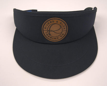 R&G Tour Visor Navy/Leather Patch 3161 Rivers and Glen Trading Co. Hats Navy/LeatherPatch/3161 Headwear Rivers and Glen Trading Co
