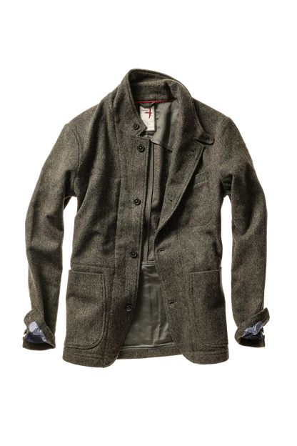 Relwen Heritage Trap Blazer Relwen Olive/Black Herringbone / XL Men's Blazers Rivers and Glen Trading Co