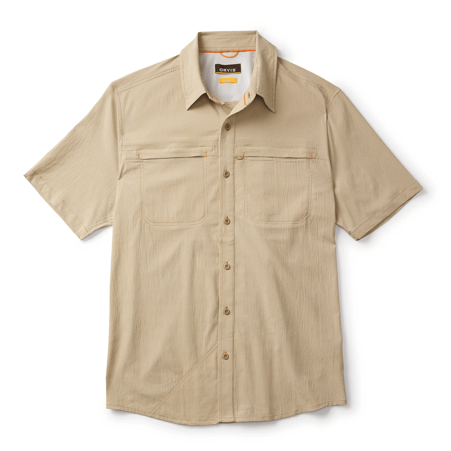 Orvis Men's Short-Sleeved Open Air Caster Orvis Khaki/Snow / XL Men's Short Sleeve Button Down Shirts Rivers and Glen Trading Co