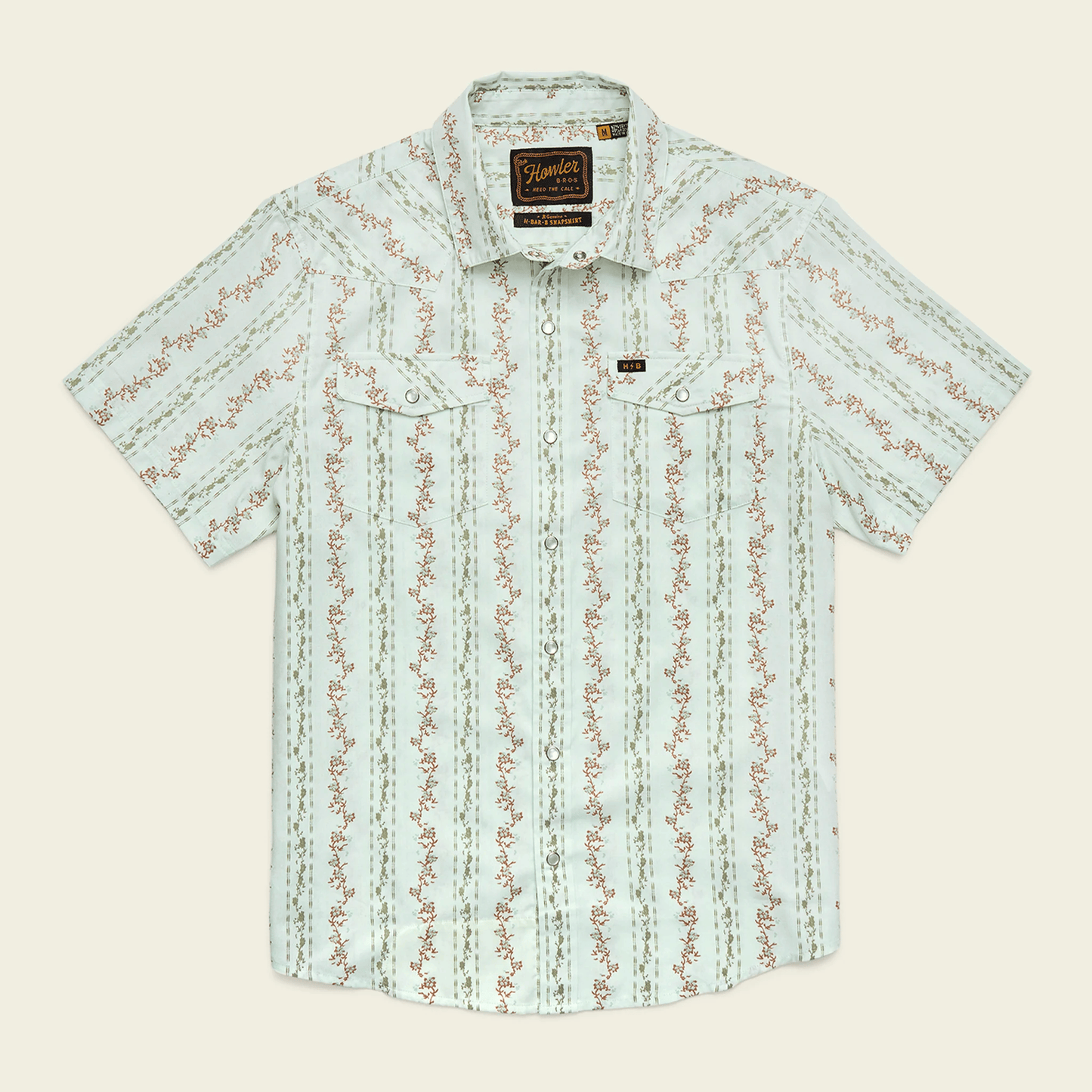 Howler Brothers H Bar B Snapshirt Howler Brothers Hibiscus Ribbons : Mint / L Men's Short Sleeve Button Down Shirts Rivers and Glen Trading Co