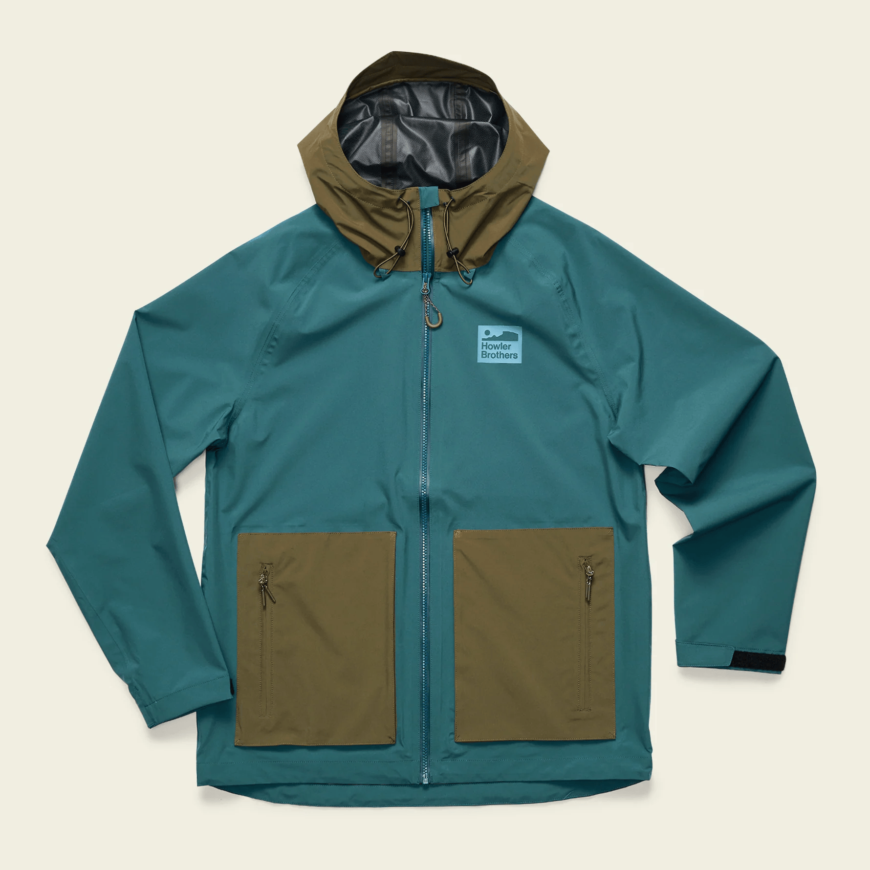 Howler Brothers Storm Splitter Rain Shell Howler Brothers Dark Teal/Dark Olive / XXL Men's Rain Jackets Rivers and Glen Trading Co