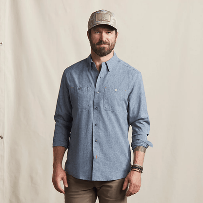 Orvis Tech Chambray Workshirt Orvis Men's Long Sleeve Button Down Shirts Rivers and Glen Trading Co