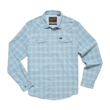 Howler Brothers H Bar B Tech Longsleeve Howler Brothers Kent Plaid:Iron Blue / XL Men's Long Sleeve Button Down Shirts Rivers and Glen Trading Co