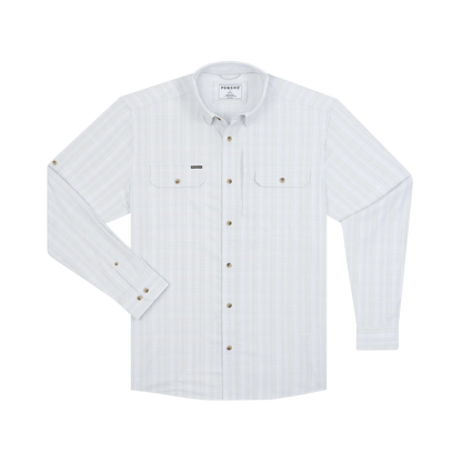 Poncho The Dunes Poncho Light Grey and Green Plaid / L Men's Long Sleeve Button Down Shirts Rivers and Glen Trading Co