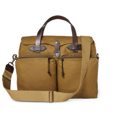 Filson 24 Hour Tin Cloth Briefcase Dark Tan - Rivers & Glen Trading Co.