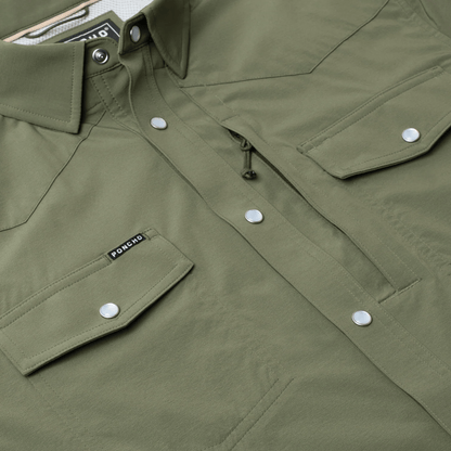 Poncho The Fence Stretcher Poncho Men's Long Sleeve Button Down Shirts Rivers and Glen Trading Co