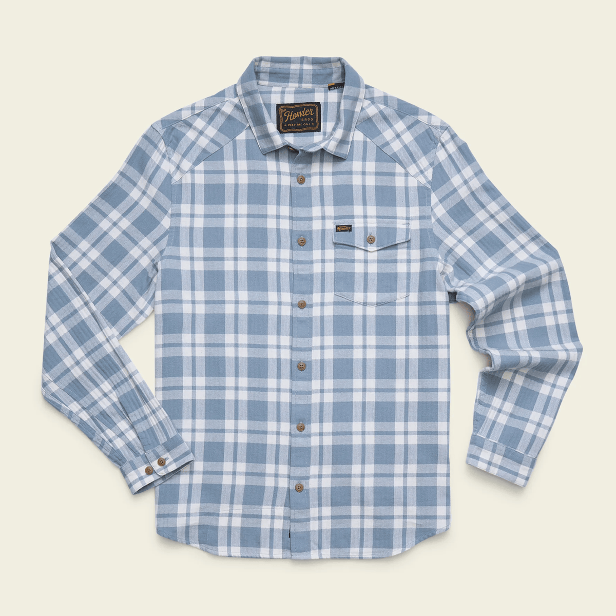Howler Brothers La Grange Lightweight Flannel Howler Brothers Cohen Plaid: Iron Blue / L Men's Long Sleeve Button Down Shirts Rivers and Glen Trading Co