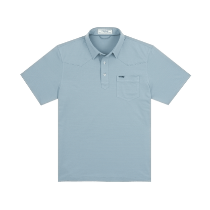 Poncho The Wide Open Poncho Blue And Washed Blue Stripe / XL Men's Polo Rivers and Glen Trading Co