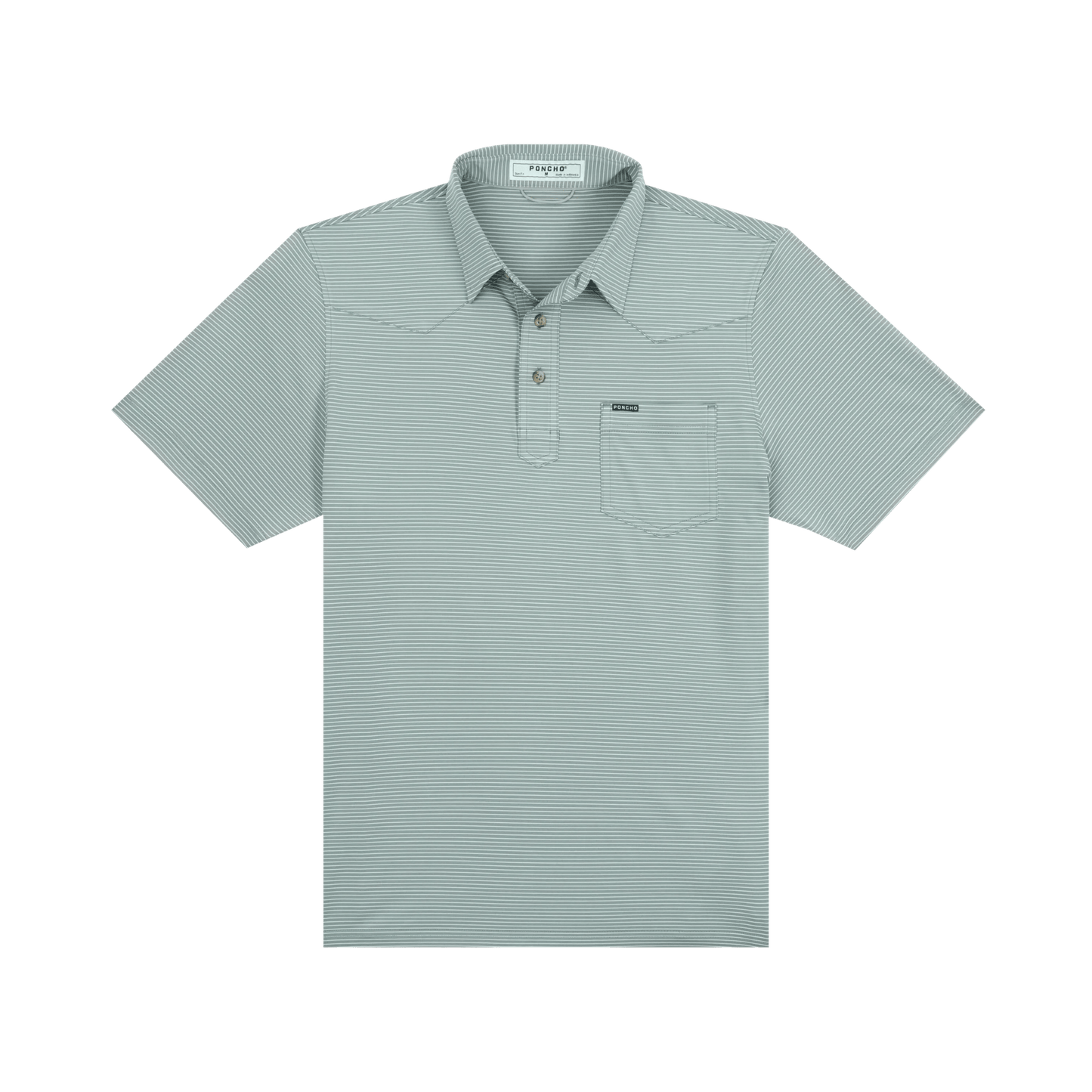 Poncho The Farm to Market Poncho Moss Green And White / M Men's Polo Rivers and Glen Trading Co